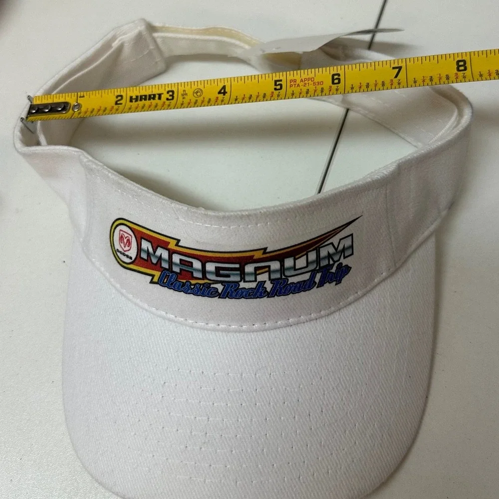 Vtg Dodge Magnum Classic Rock Road Trip White Sun Visor Express Line Sample Hat